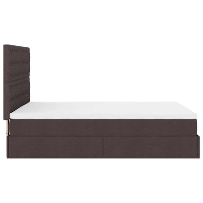 Ottoman bed met matras en LED's 140x190cm stof donkerbruin