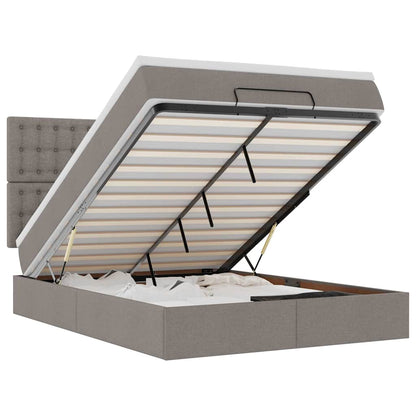 Ottoman Bed Met Matras En Led's 140X190Cm Stof 140 x 190 cm Taupe
