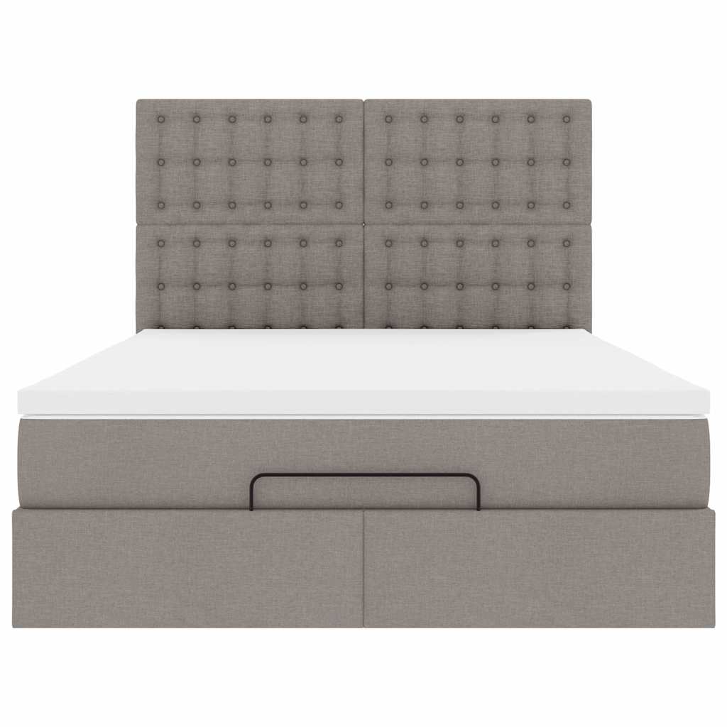Ottoman Bed Met Matras En Led's 140X190Cm Stof 140 x 190 cm Taupe