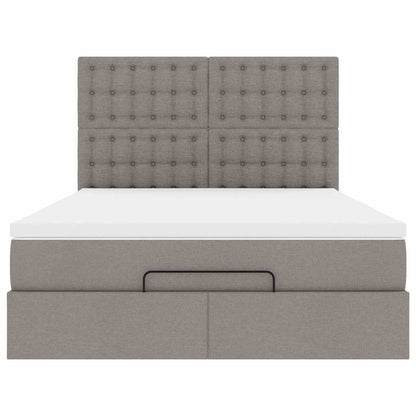 Ottoman Bed Met Matras En Led's 140X190Cm Stof 140 x 190 cm Taupe