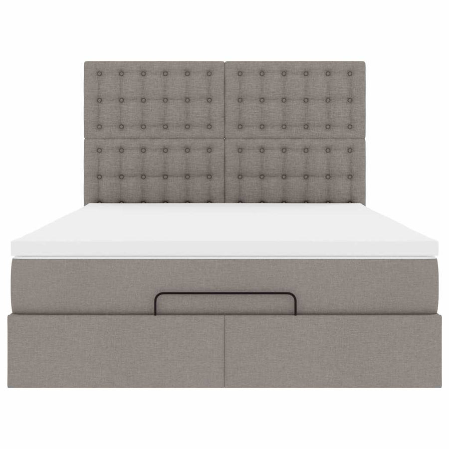 Ottoman Bed Met Matras En Led's 140X190Cm Stof 140 x 190 cm Taupe