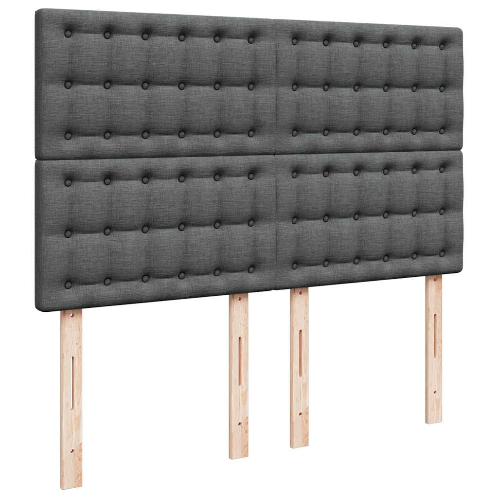 Ottoman bed met matras en LED's 140x200cm stof donkergrijs