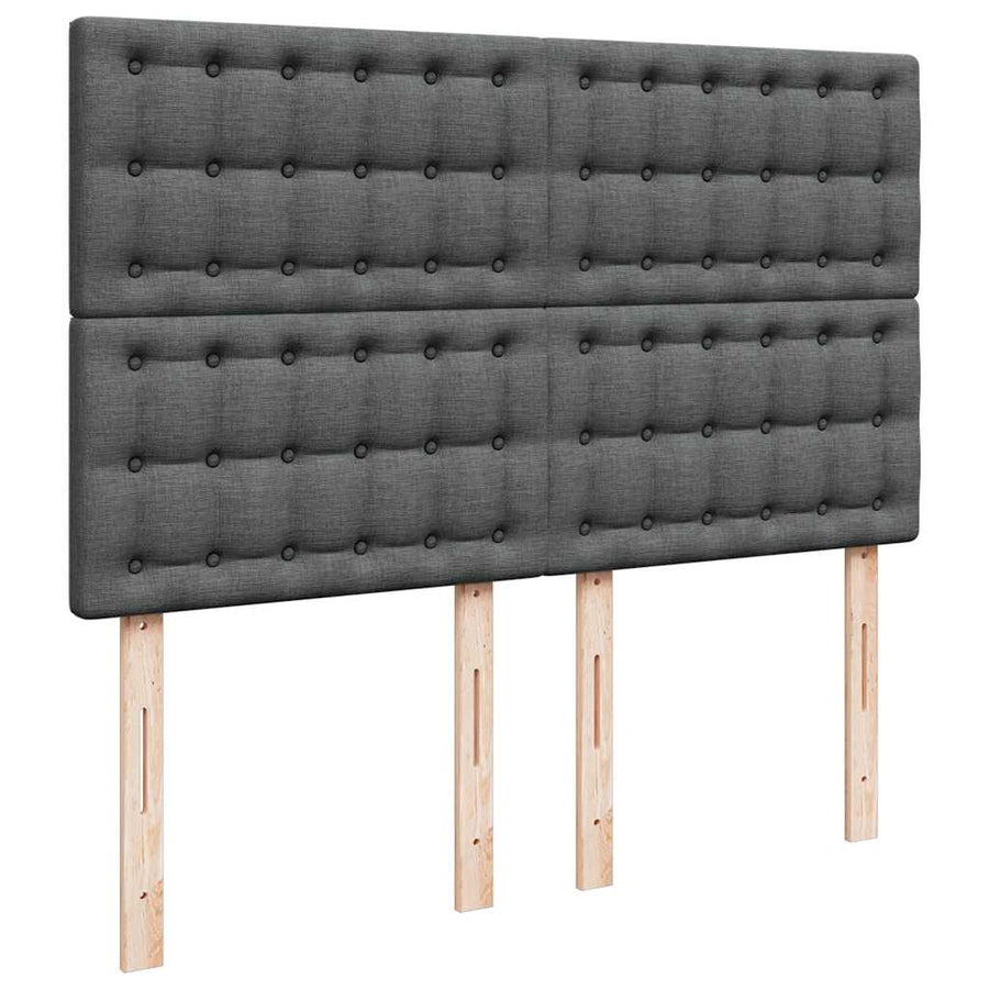 Ottoman bed met matras en LED's 140x200cm stof donkergrijs