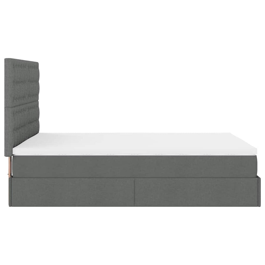 Ottoman bed met matras en LED's 140x200cm stof donkergrijs