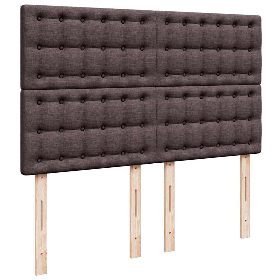 Ottoman bed met matras en LED's 140x200cm stof donkerbruin