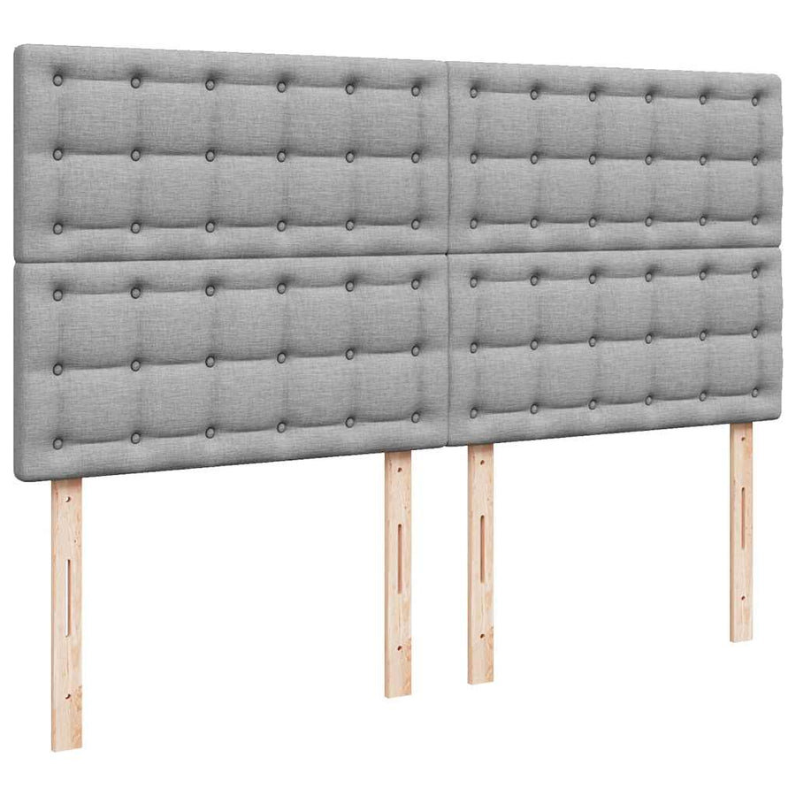 Ottoman bed met matras en LED's 160x200cm stof lichtgrijs