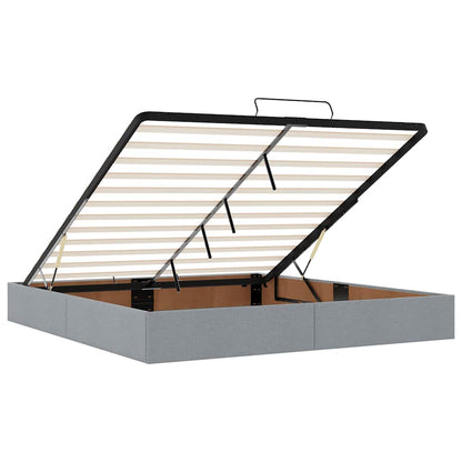 Ottoman bed met matras en LED's 160x200cm stof lichtgrijs