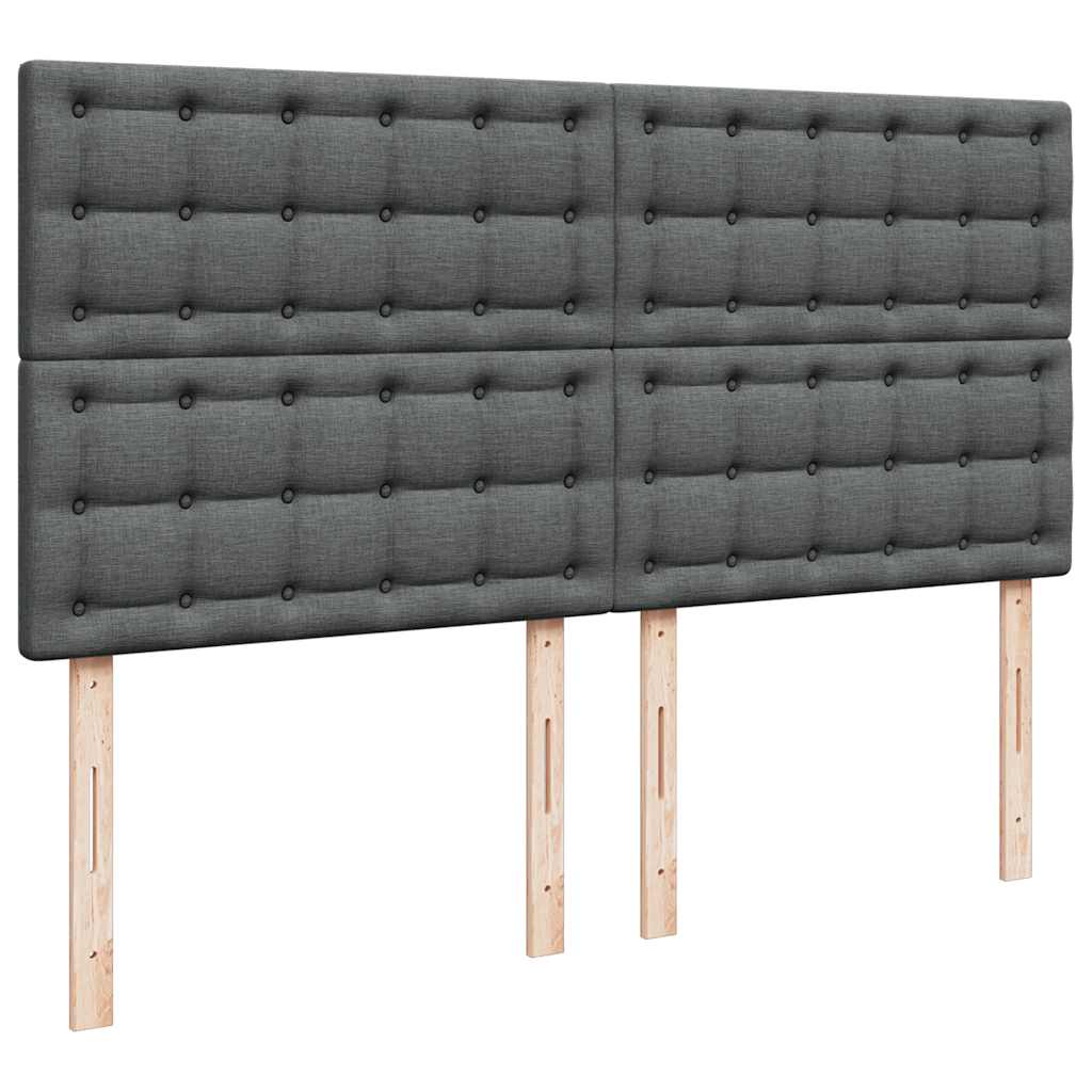 Ottoman bed met matras en LED's 160x200cm stof donkergrijs