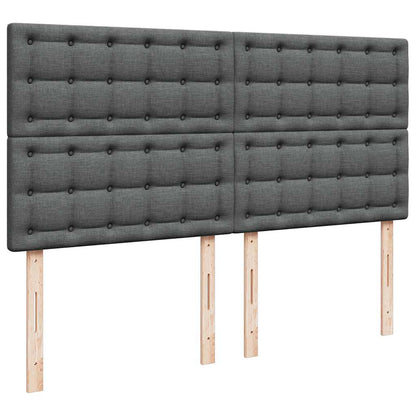 Ottoman bed met matras en LED's 160x200cm stof donkergrijs