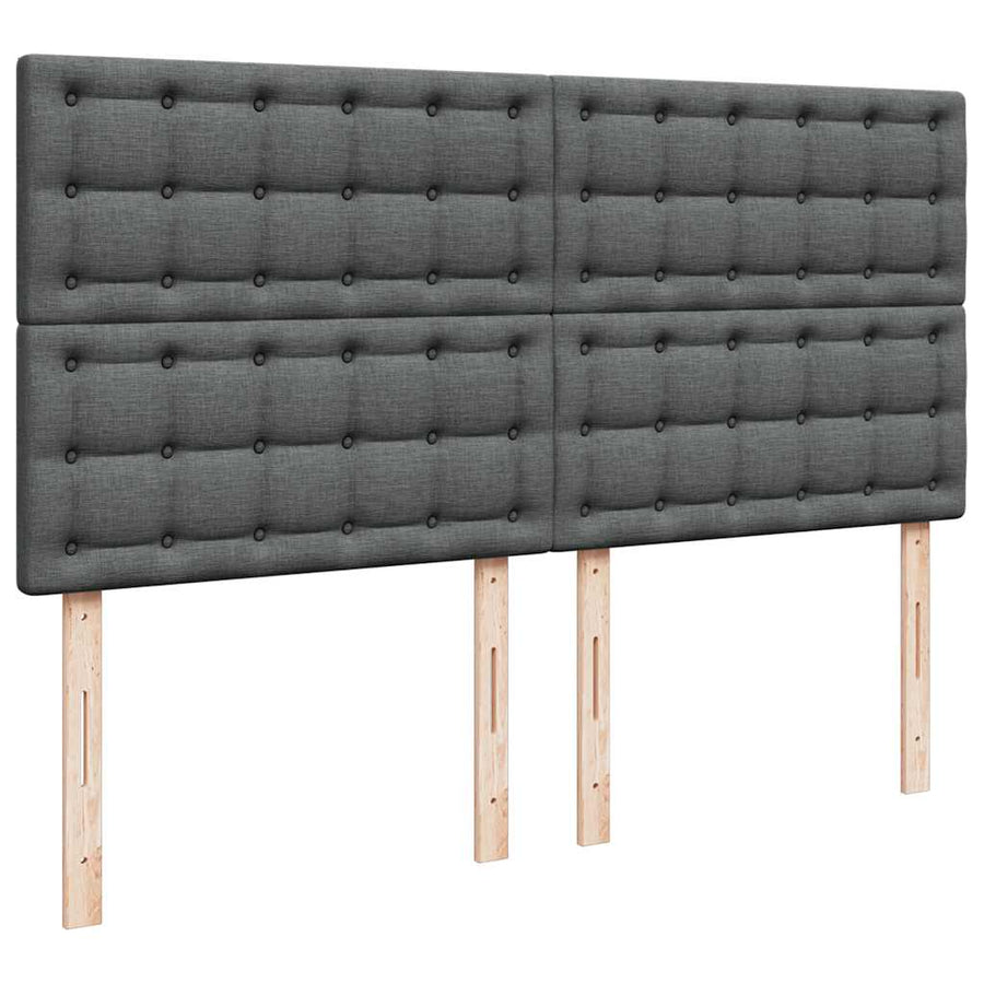 Ottoman bed met matras en LED's 160x200cm stof donkergrijs