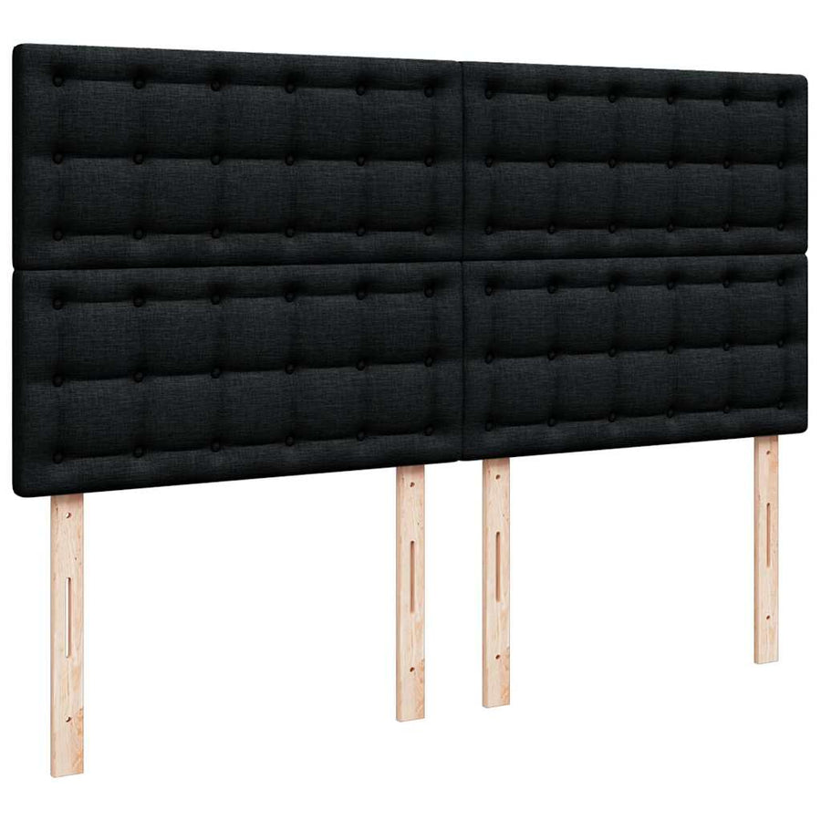 Ottoman bed met matras en LED's 160x200cm stof zwart