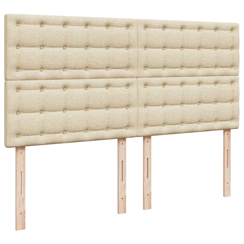 Ottoman bed met matras en LED's 160x200cm stof crèmekleurig