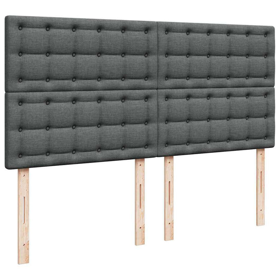 Ottoman bed met matras en LED's 180x200cm stof donkergrijs