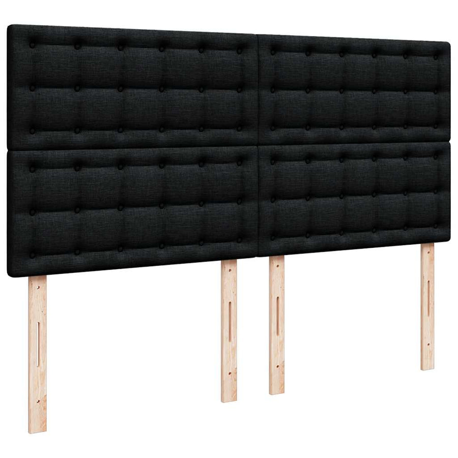 Ottoman bed met matras en LED's 180x200cm stof zwart