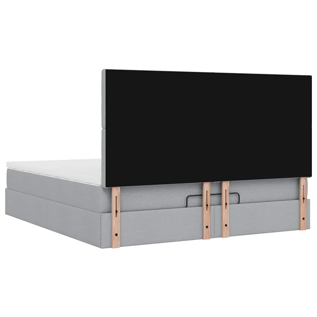 Ottoman bed met matras en LED's 180x200cm stof taupe
