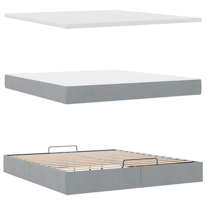 Ottoman bed met matras en LED's 180x200cm stof taupe