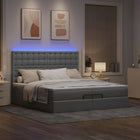 Ottoman bed 200x200 cm lichtgrijs met opbergruimte