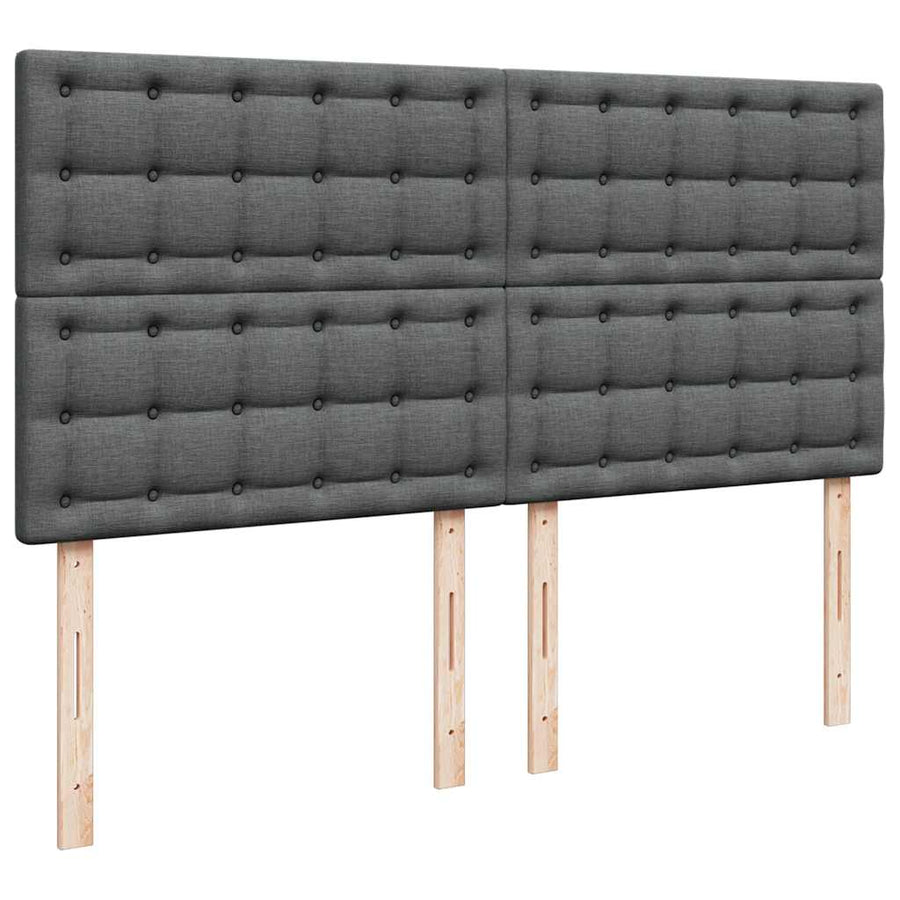 Ottoman bed met matrassen en LED's 200x200cm stof donkergrijs