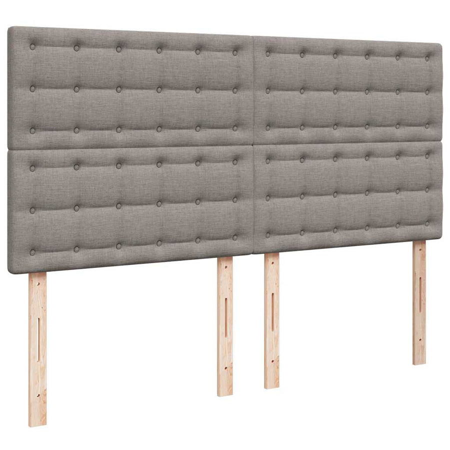 Ottoman bed met matrassen en LED's 200x200cm stof taupe