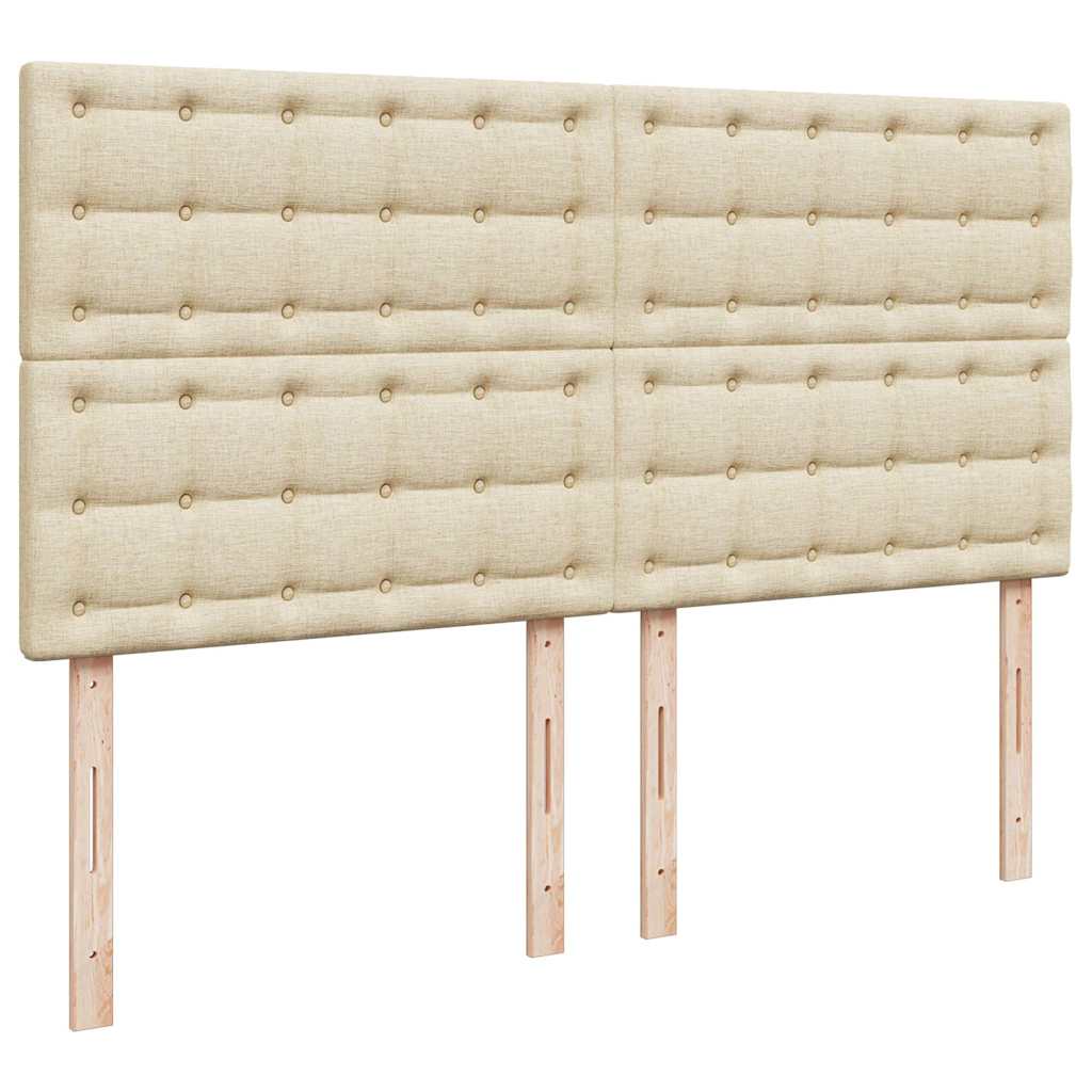 Ottoman bed met matrassen en LED's 200x200cm stof crèmekleurig