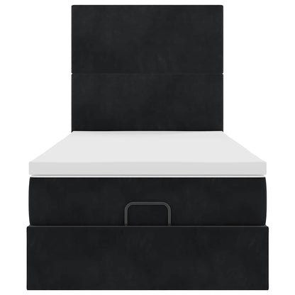 Ottoman bed met matrassen en LED's 80x200cm fluweel zwart