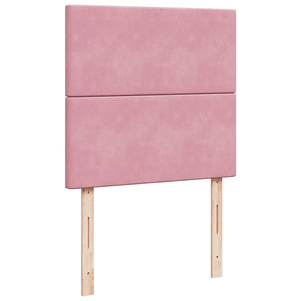 Ottoman bed met matrassen en LED's 90x190cm fluweel roze