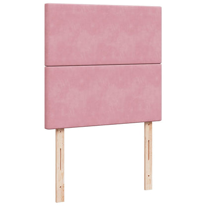 Ottoman bed met matrassen en LED's 90x190cm fluweel roze