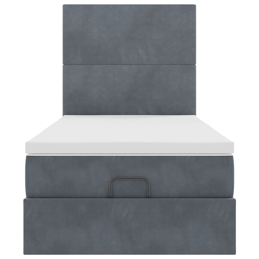 Ottoman bed met matrassen en LED's 100x200cm fluweel