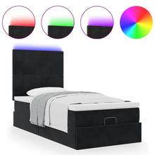 Ottoman bed met matrassen en LED's 100x200cm fluweel zwart