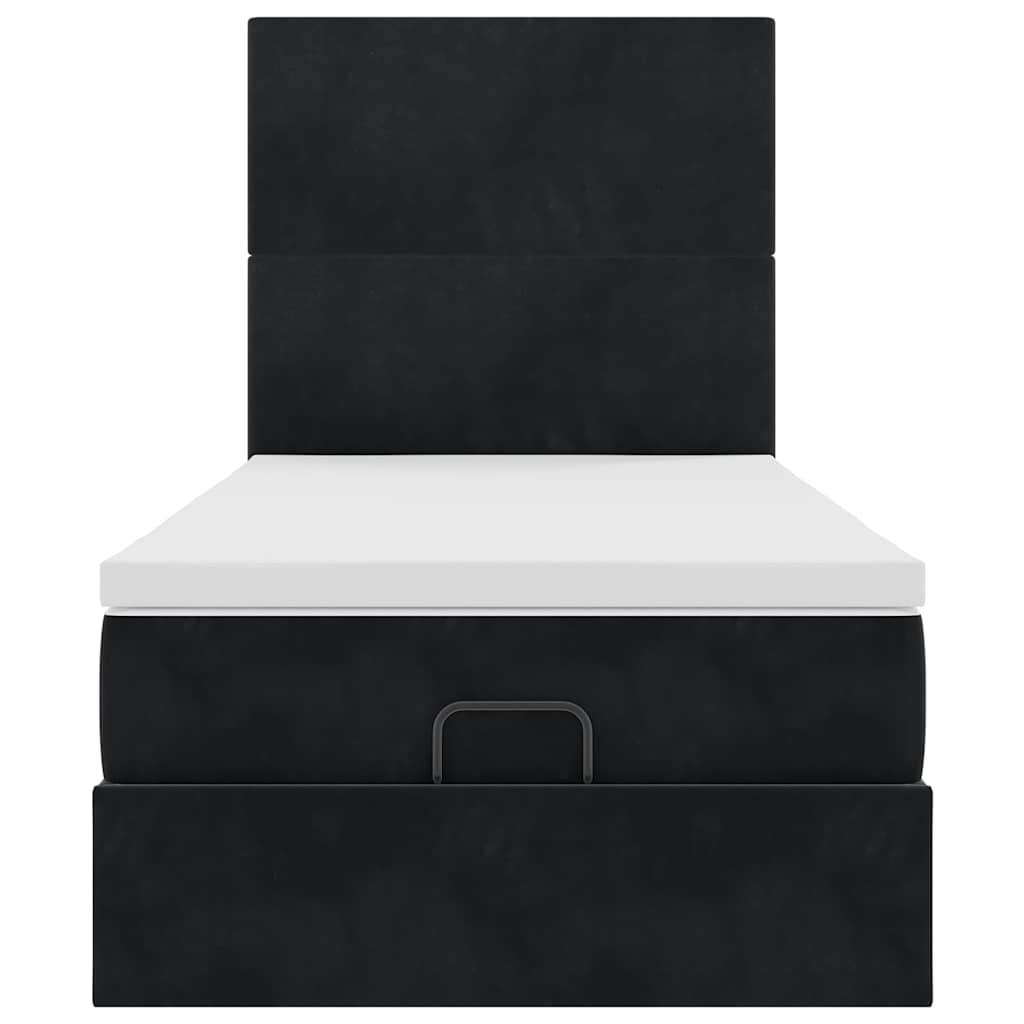 Ottoman bed met matrassen en LED's 100x200cm fluweel zwart
