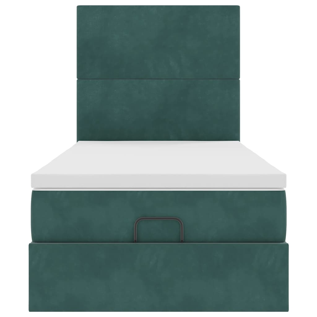 Ottoman bed met matrassen en LED's 100x200cm fluweel