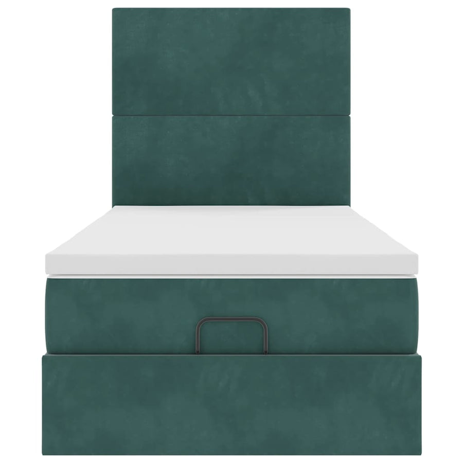 Ottoman bed met matrassen en LED's 100x200cm fluweel