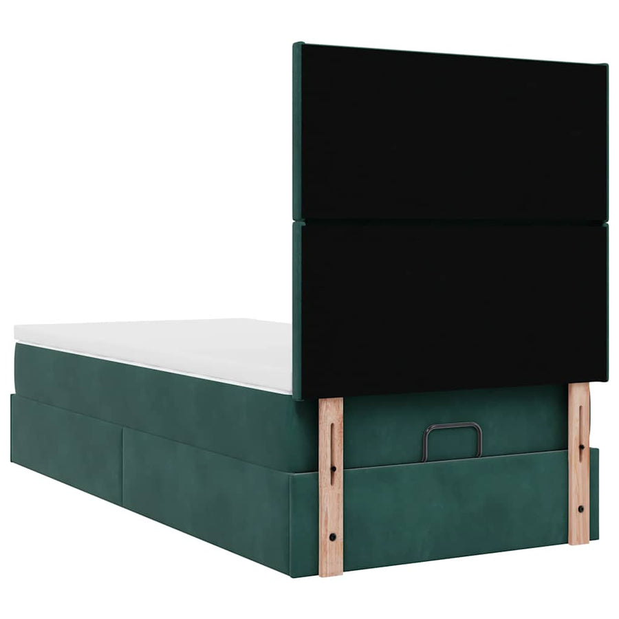 Ottoman bed met matrassen en LED's 100x200cm fluweel