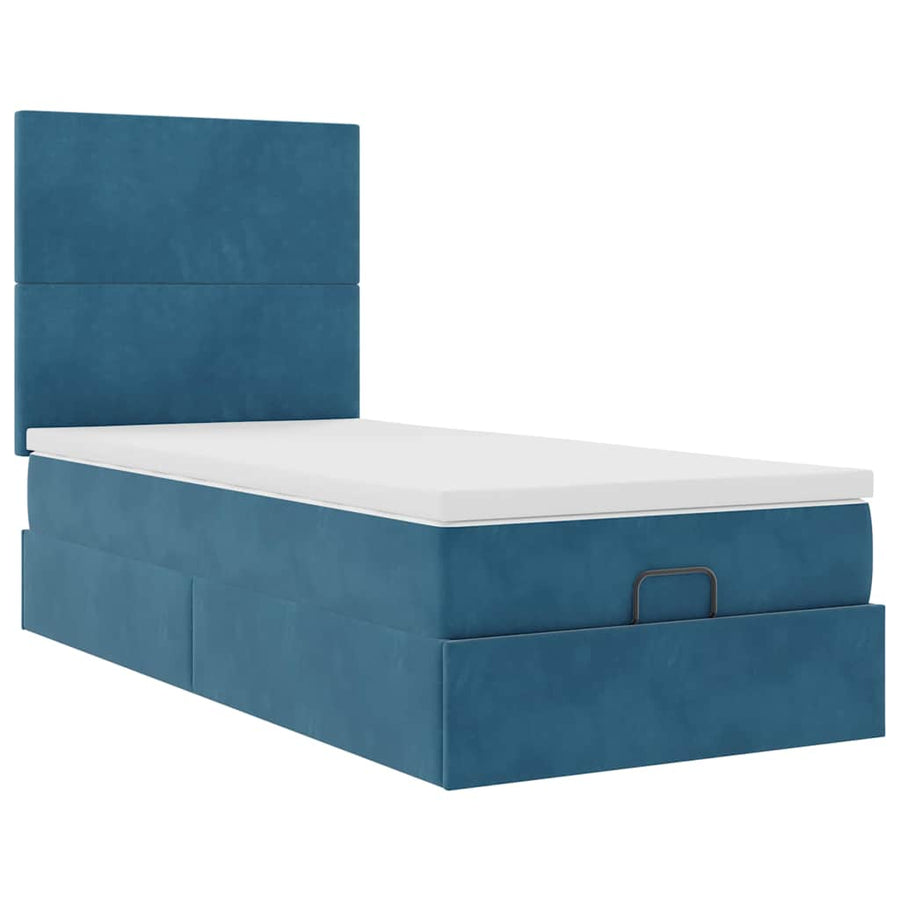 Ottoman bed met matrassen en LED's 100x200cm fluweel
