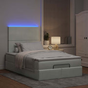 Ottoman bed 120x190 cm lichtgrijs fluweel