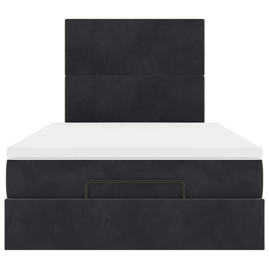 Ottoman bed met matrassen en LED's 120x190cm fluweel zwart