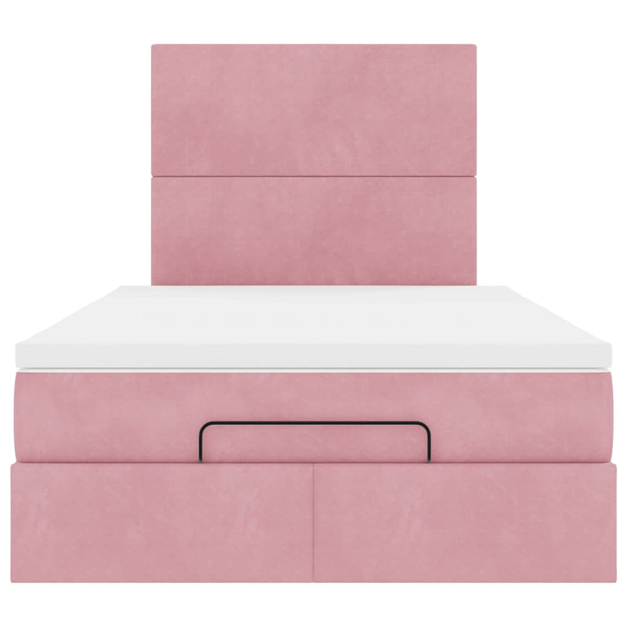 Ottoman bed met matrassen en LED's 120x190cm fluweel roze