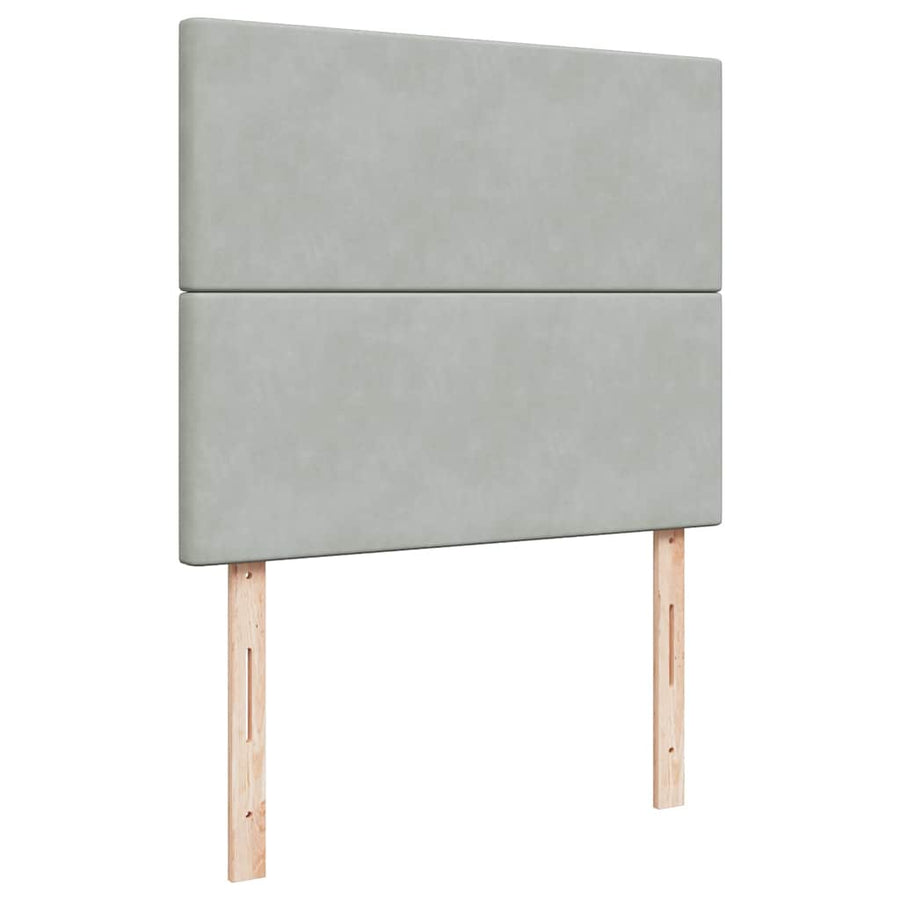 Ottoman bed met matrassen en LED's 120x200cm fluweel lichtgrijs