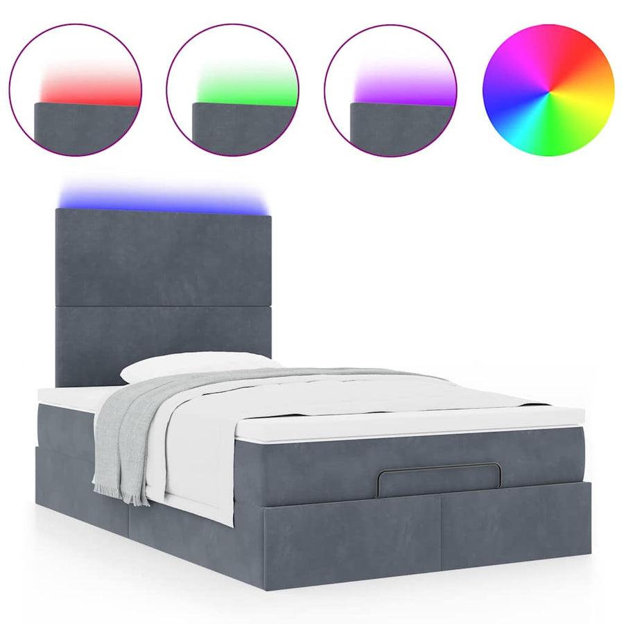 Ottoman bed met matrassen en LED's 120x200cm fluweel