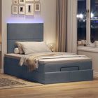 Ottoman bed with mattresses and LEDs 120x200cm velvet