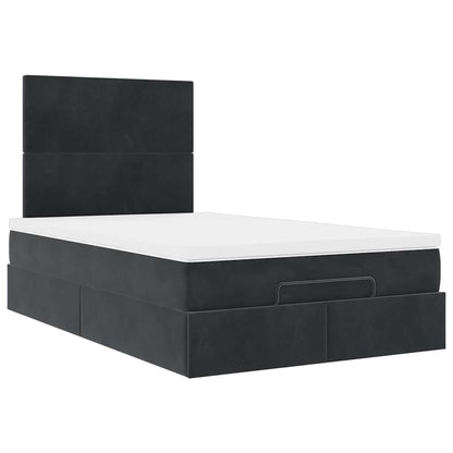 Ottoman bed met matrassen en LED's 120x200cm fluweel zwart