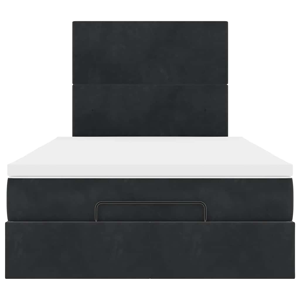 Ottoman bed met matrassen en LED's 120x200cm fluweel zwart