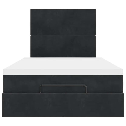 Ottoman bed met matrassen en LED's 120x200cm fluweel zwart