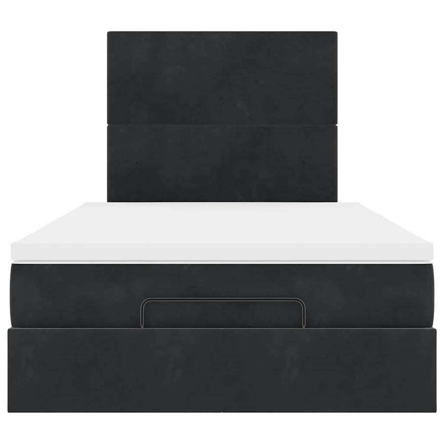 Ottoman bed met matrassen en LED's 120x200cm fluweel zwart
