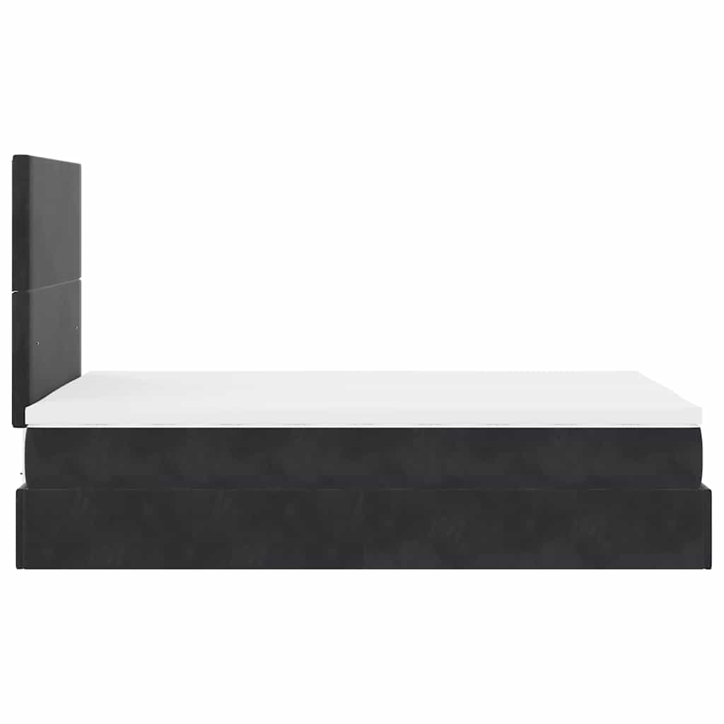 Ottoman bed met matrassen en LED's 120x200cm fluweel zwart