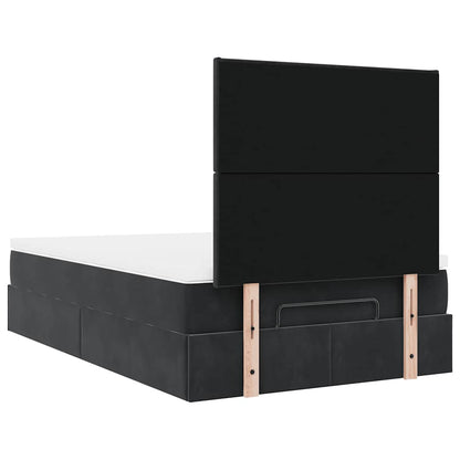 Ottoman bed met matrassen en LED's 120x200cm fluweel zwart
