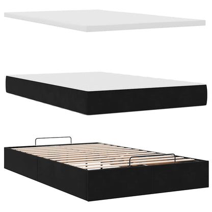 Ottoman bed met matrassen en LED's 120x200cm fluweel zwart