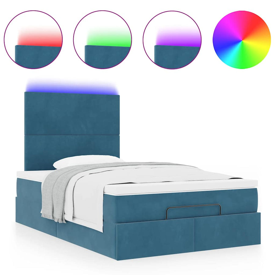 Ottoman bed met matrassen en LED's 120x200cm fluweel