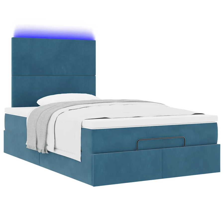 Ottoman bed met matrassen en LED's 120x200cm fluweel