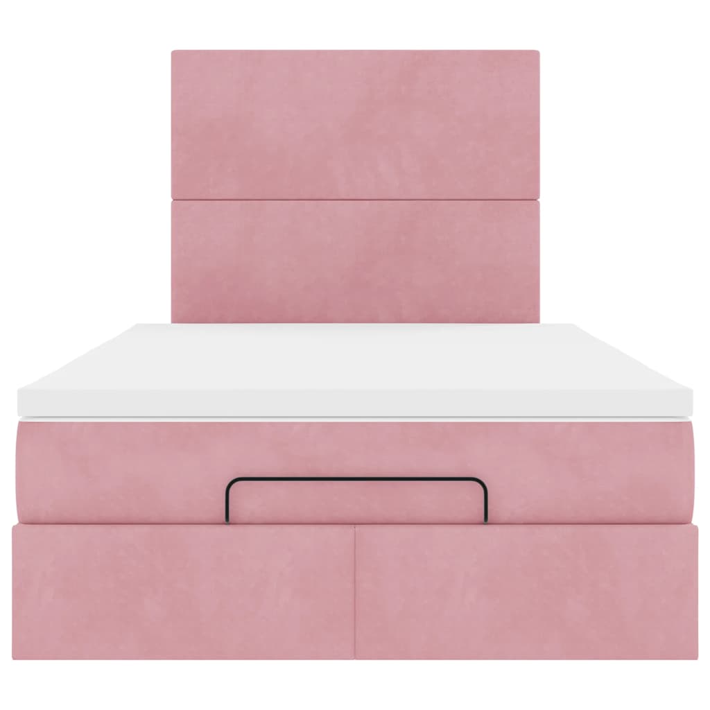Ottoman bed met matrassen en LED's 120x200cm fluweel roze